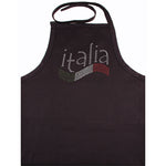 Italia Rhinestone Ladies Black Apron