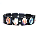 Wood Religious Saints Bracelet - Black