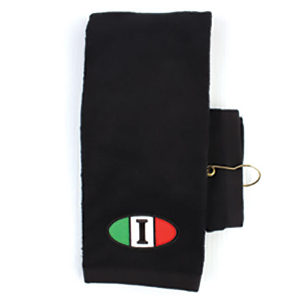 Golf Towel with Embroidered Oval "I"