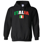Italia Distressed Soccer Black Hoodie