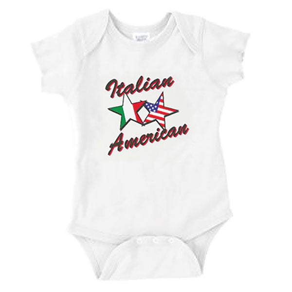 Italian American Stars White Onesie