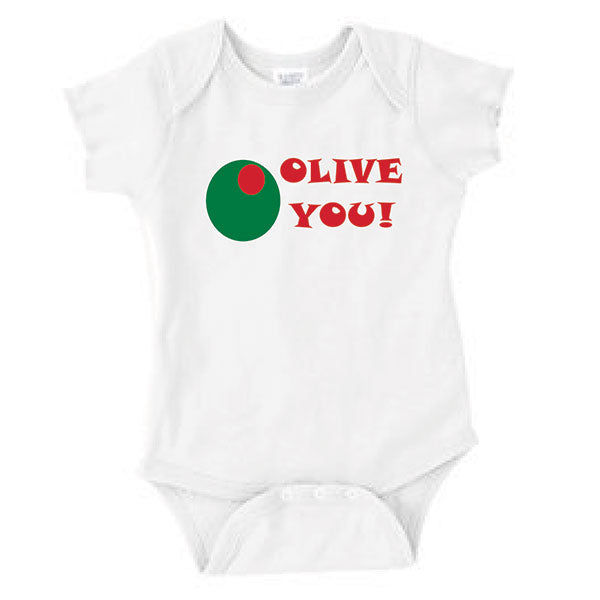 Olive You! White Onesie