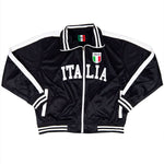 Italia Zip Black with White Trim Track Jacket