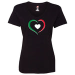 Tri-Color Heat V-Neck Black T-Shirt