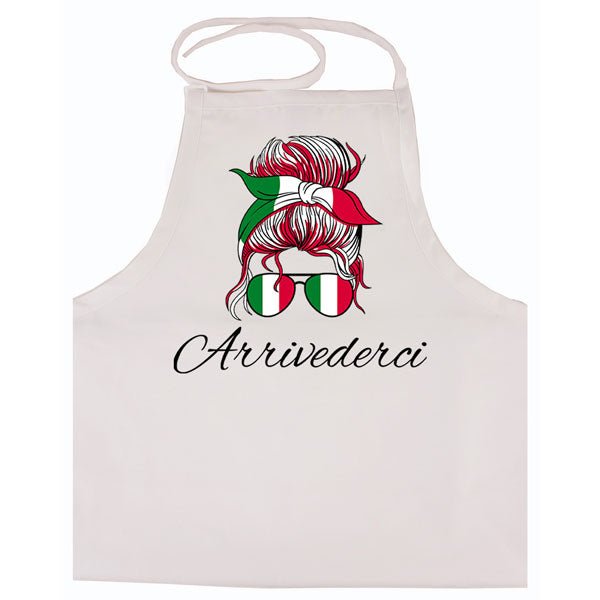 AP178 Arrivederci White Apron