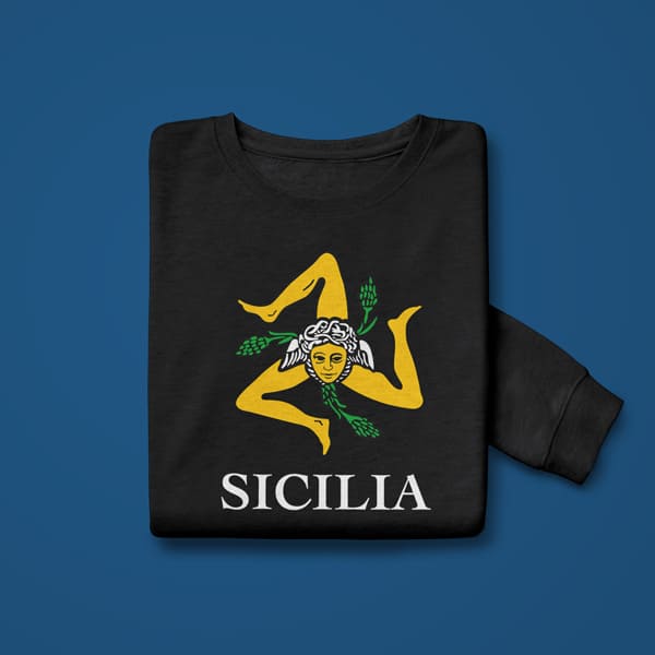 Sicilia adult black sweatshirt folded