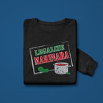 Legalize marinara adult black sweatshirt folded
