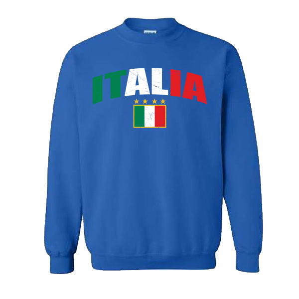 CSARB425-Adult Italia Distressed Soccer Sweatshirt (Royal)
