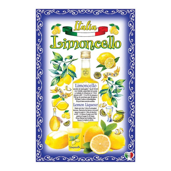 Italian blue limoncello cloth map