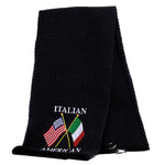 GT22002 - Golf Towel W/Italy & American Flag Embroidered 16