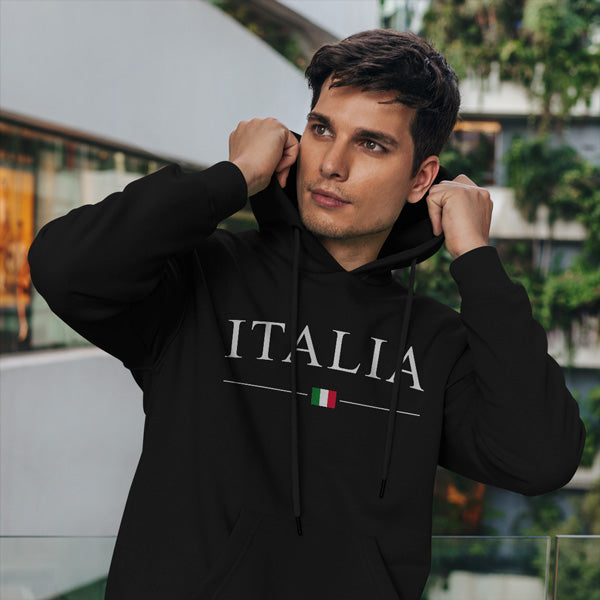 HSAB417-Adult Classic Italia Hoodie Sweatshirt (Black)