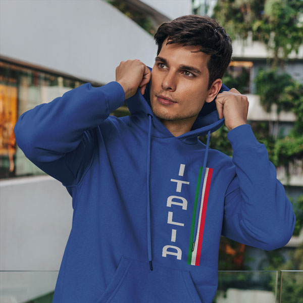 HSARB418-Adult Vertical Italia Hoodie Sweatshirt (Royal)