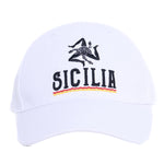 HT223-Sicilia Embroidered Baseball Hat (White)