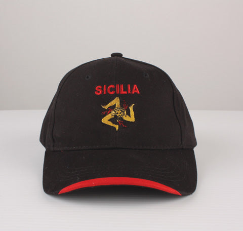 HT224-Sicilia Embroidered Baseball Hat (Black)