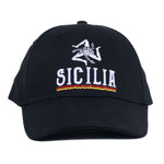HT224-Sicilia Embroidered Baseball Hat (Black)