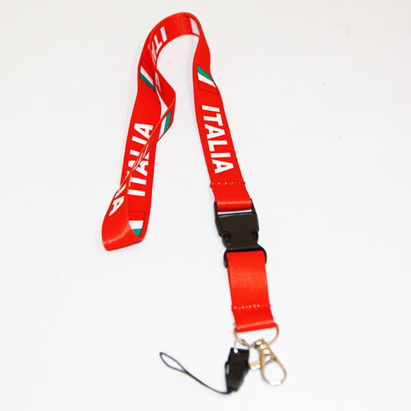 Italia red lanyard keychain