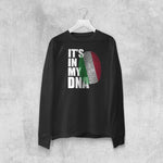 It's in my dna italian adult black long sleeve t-shirt on a hanger