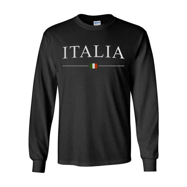 LSAB315-Adult Classic Italia Long Sleeve T-Shirt (Black)