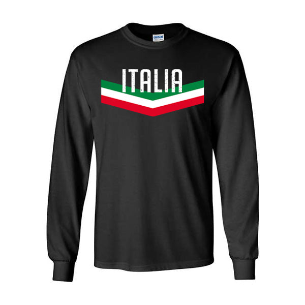 LSAB317-Adult Italia V Long Sleeve T-Shirt (Black)