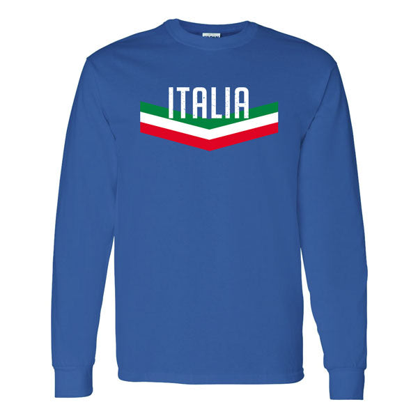 LSARB318-Adult Italia V Long Sleeve T-Shirt (Royal)