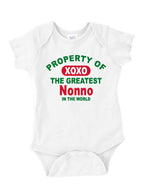 IOW555 - Infant Onesie Property Of The Greatest Nonno (White)