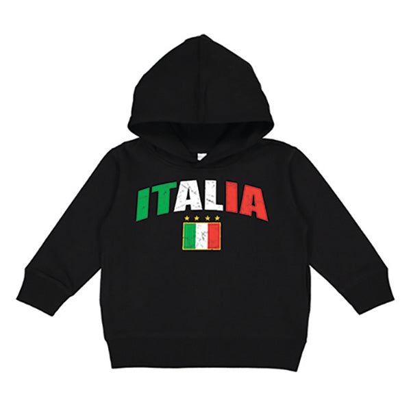 Distressed Italia Soccer Black Sweatshirt Toddler Hoodie