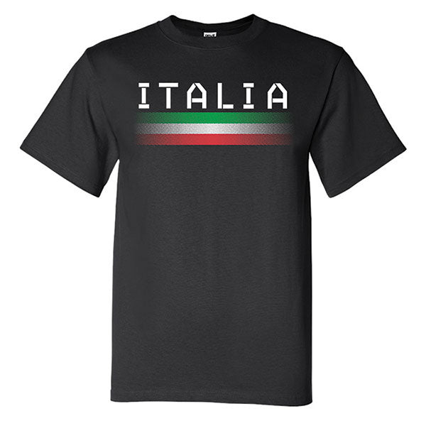 Italia with Dot Flag Black T-Shirt