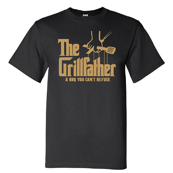 The Grillfather Gold Imprint Black T-Shirt