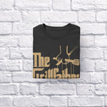 The Grillfather adult black t-shirt folded