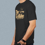 The Grillfather adult black t-shirt on a man side view