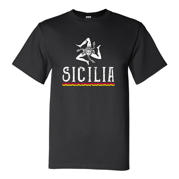 TSAB217-Adult Sicilia with Lines T-Shirt (Black)