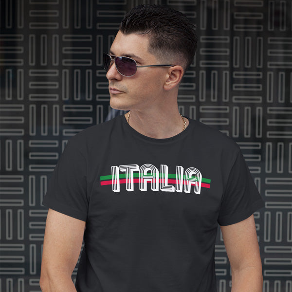 TSAB220-Adult Italia with Lines T-Shirt (Black)