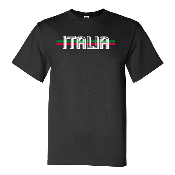 TSAB220-Adult Italia with Lines T-Shirt (Black)