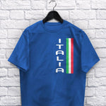 Vertical Italia adult royal blue t-shirt on a hanger