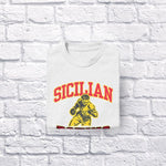 Sicilian Boxing Club adult white t-shirt folded