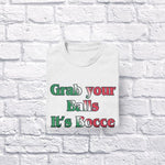 Grab your Balls It's Bocce Time adult white t-shirt folded