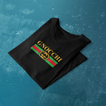 Gnocchi ladies v-neck black t-shirt folded
