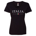 TSLBV285-Ladies Classic Italia V-Neck (Black)