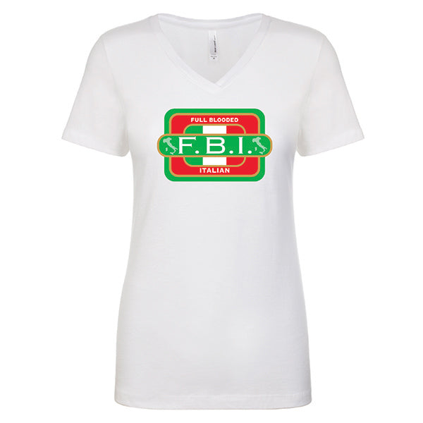 FBI Stamp V-Neck White T-Shirt