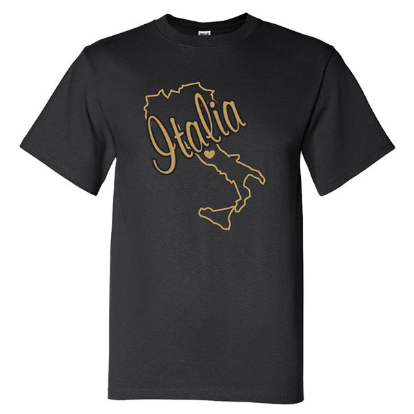 Gold Foil Map Black T-Shirt