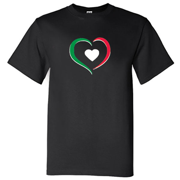 Tri-Colored Heart Black T-Shirt