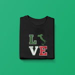 Love with boot youth girls black t-shirt folded