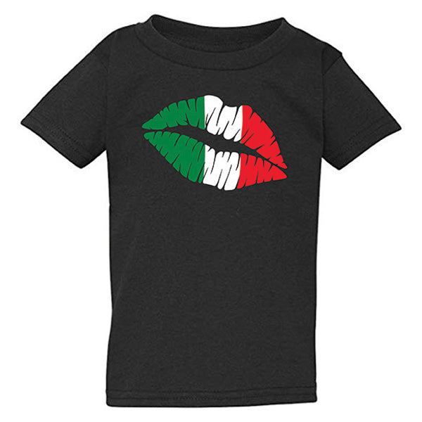 Italian Lips Black T-Shirt