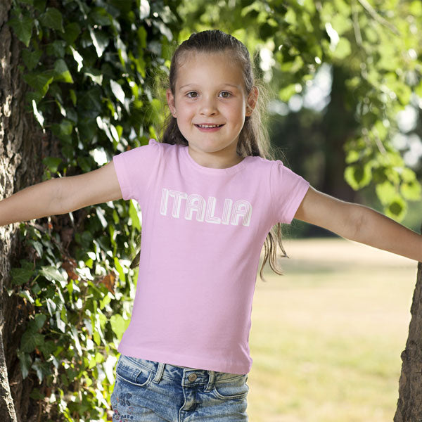 TSYP835-Youth Italia with Lines Girl T-Shirt (Pink)