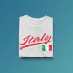 Italy baseball youth white t-shirt folded