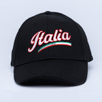HT222-Italia Embroidered Baseball Hat (Black)