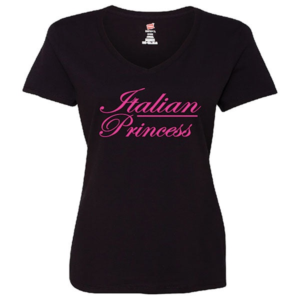 Italian Princess V-Neck Black T-Shirt