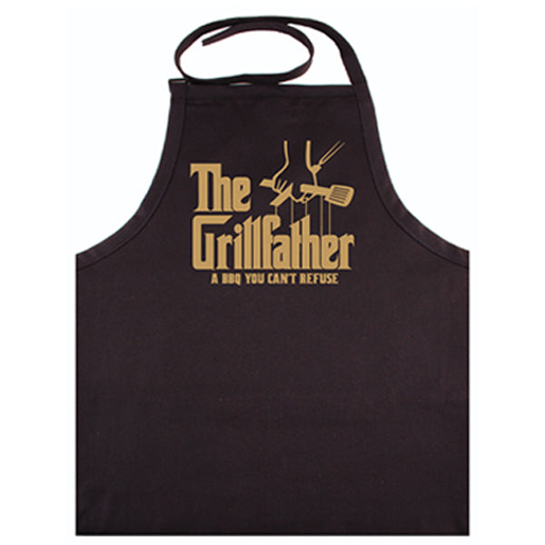 The Grillfather Gold Imprint Black Apron