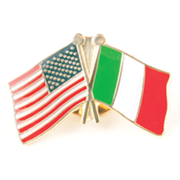 American and Italy Flags Lapel Pin