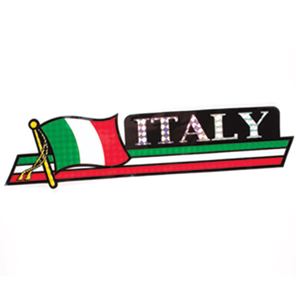 Italy with Flag Decal Bumper Sticker - 12 Inch